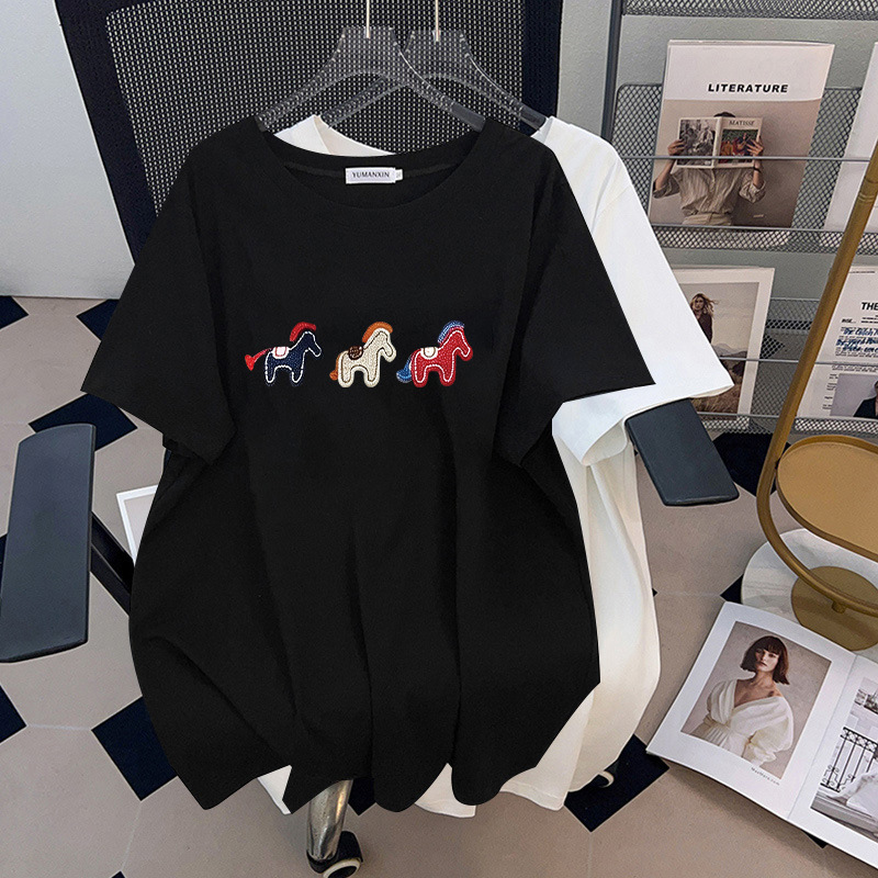 Женская футболка больших разме – обзор и цена Embroidery Cotton Shirt