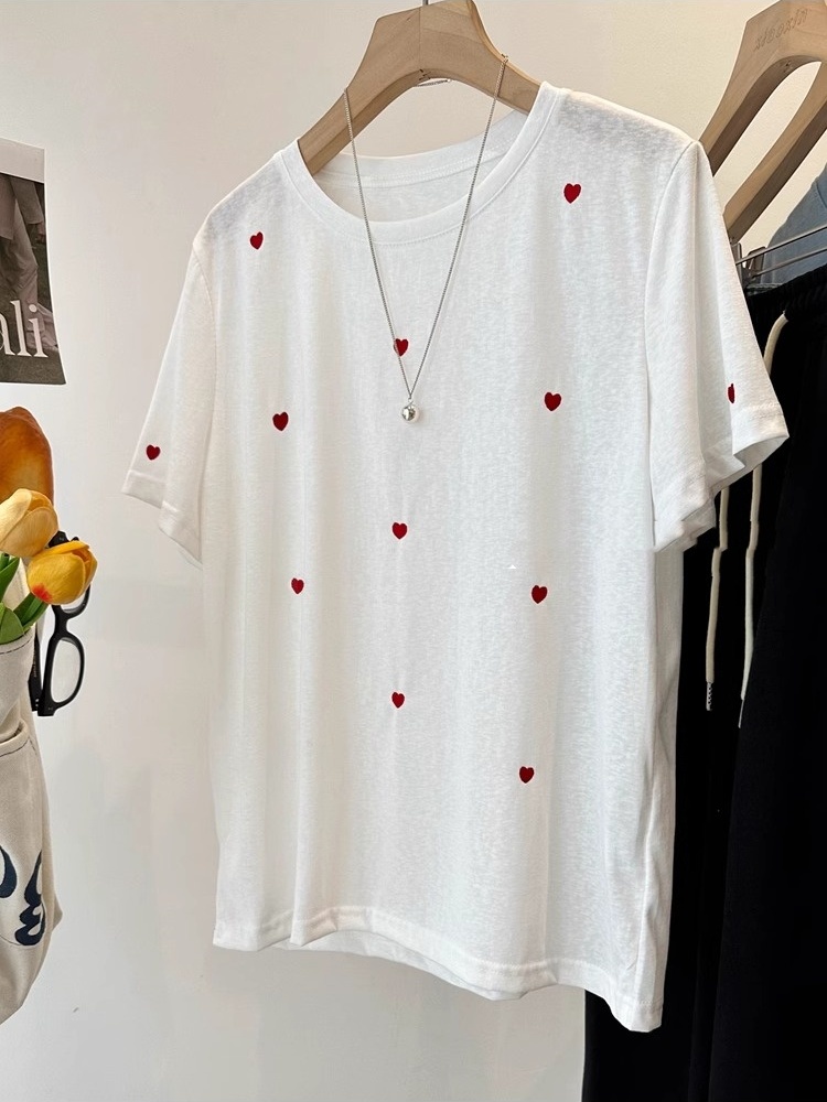 Женская летняя свободная футбо – обзор и цена Embroidery Cotton Shirt